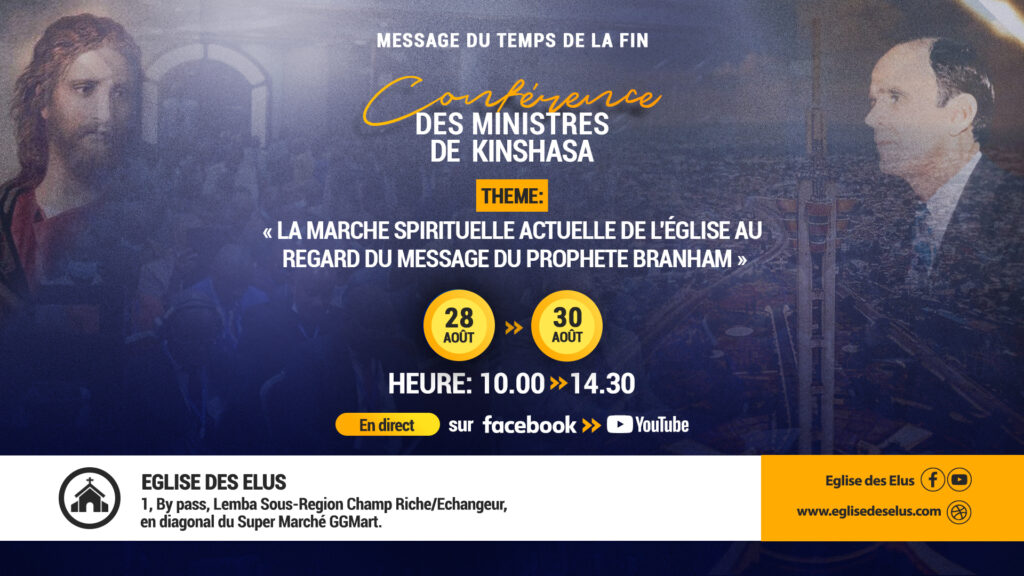 ANNONCE : CONFERENCE DES MINISTRES DE DIEU DU 28 AU 30 AOÛT 2025 – Rév. KALUMBU KISEKA